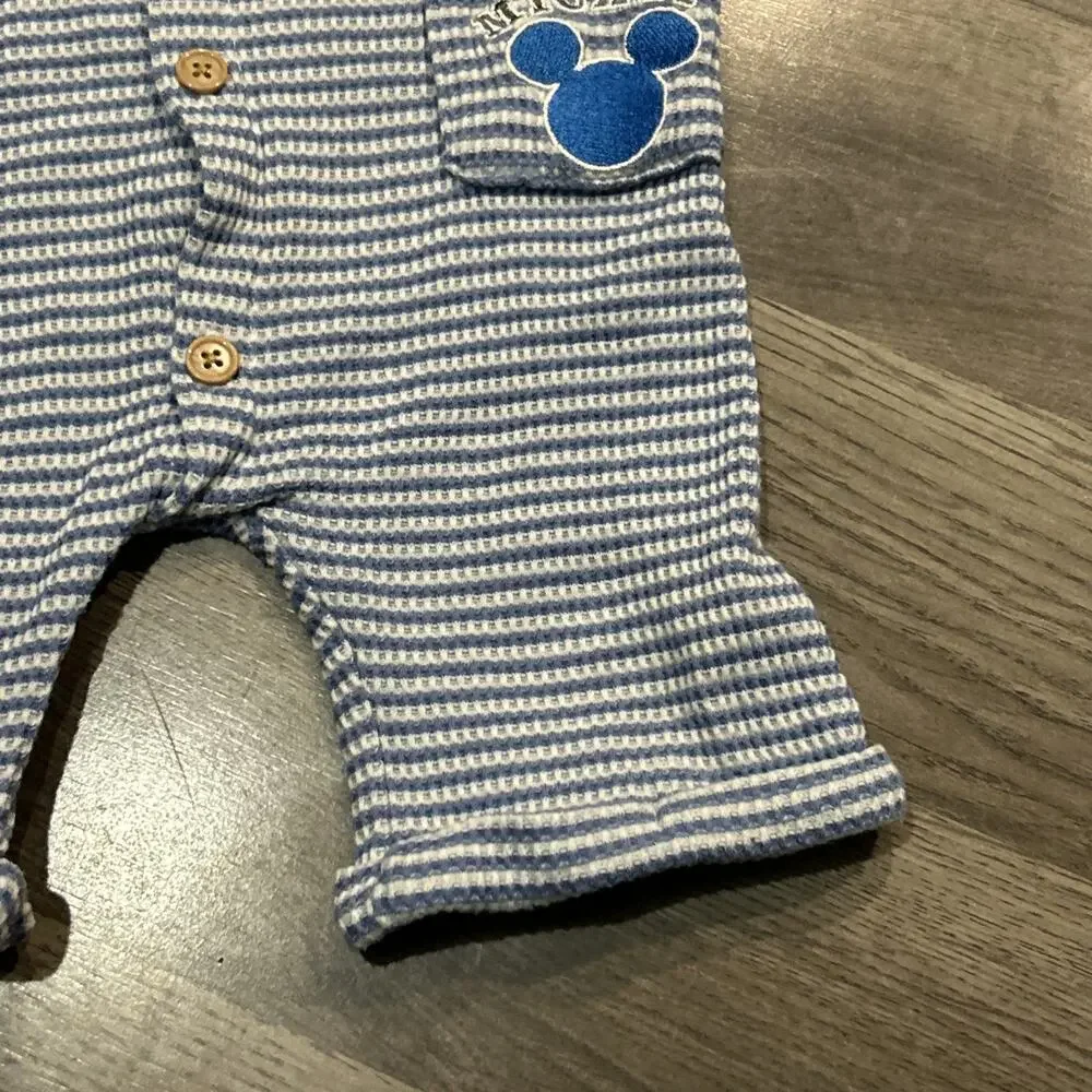 Disney Mickey Mouse Pluto 24M Romper Striped Blue Boys Girls Shorts